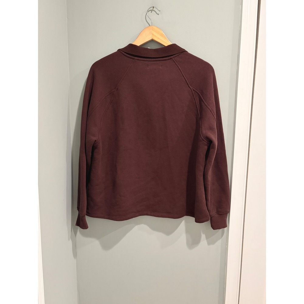 Madewell MWL Re-sourced Fleece Polo Sweatshirt  N0164‎ Womens Small NEW - Picture 7 of 10